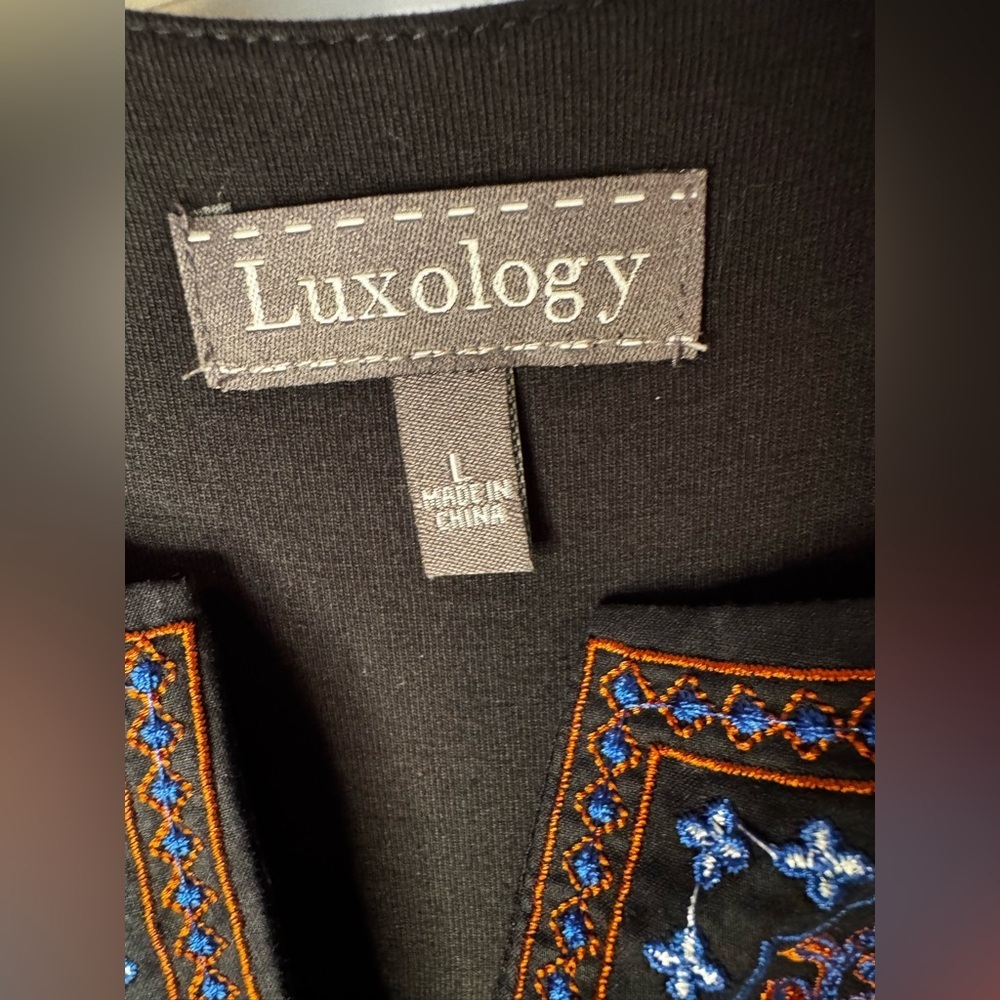 Luxology maxi dress black women’s size large - Picture 7 of 10